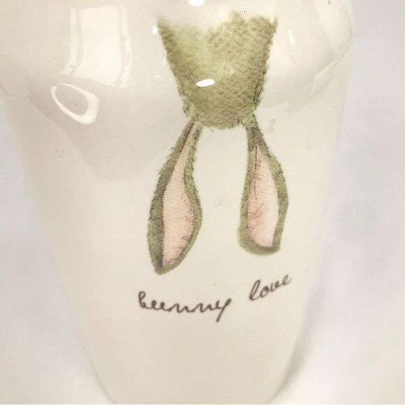 Rae Dunn Bunny Love White Tan Bunny Ears 10” Tall Ceramic Canister Jar - Picture 9 of 14